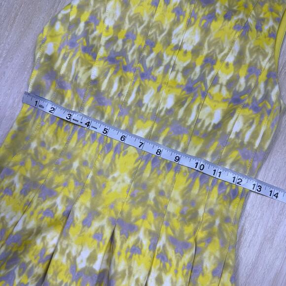 Calvin Klein Yellow Multicolor Sleeveless Summer Cocktail Lined Dress Size 2 - Picture 12 of 15